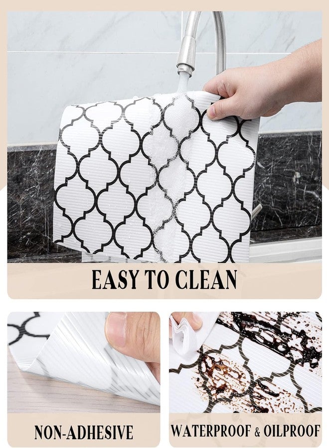 WHISKET - Non-Slip Cabinet Liner, Washable Oil-Proof for Kitchen Cabinet, Shelves, Refrigerator, Storage, Desks, Non Adhesive Drawers (45cm X 500cm - White Window) - Image 3